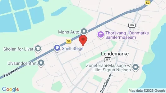 Andelsboliger til salg i Stege - kort over placeringen