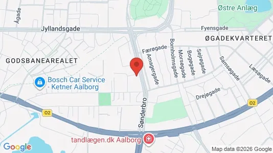 Andelsboliger til salg i Aalborg Centrum - kort over placeringen