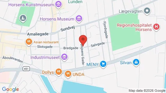 Andelsboliger til salg i Horsens - kort over placeringen