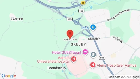 Andelsboliger til salg i Århus N - kort over placeringen
