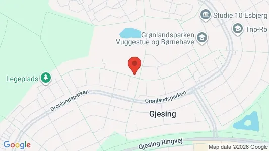 Andelsboliger til salg i Esbjerg N - kort over placeringen