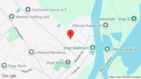 Andelsboliger til salg i Odense N - kort over placeringen