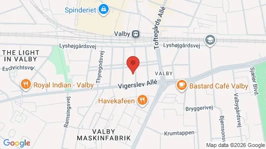 Andelsboliger til salg i Valby - kort over placeringen