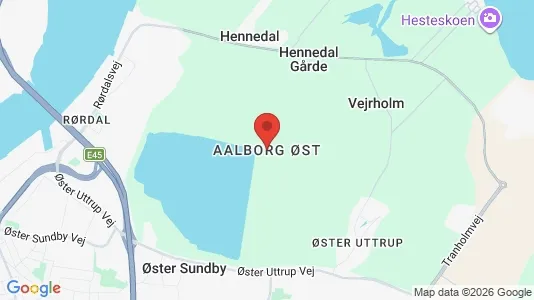 Andelsboliger til salg i Aalborg Øst - kort over placeringen