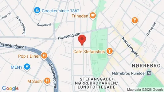 Andelsboliger til salg i Nørrebro - kort over placeringen