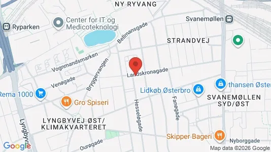 Andelsboliger til salg i Østerbro - kort over placeringen