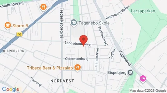 Andelsboliger til salg i København NV - kort over placeringen
