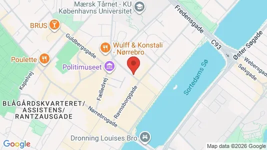 Andelsboliger til salg i Nørrebro - kort over placeringen