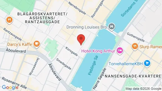 Andelsboliger til salg i Nørrebro - kort over placeringen