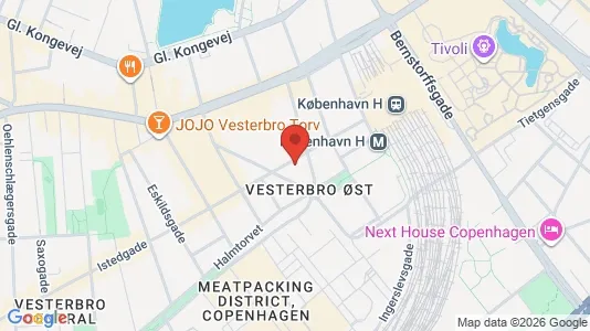 Andelsboliger til salg i Vesterbro - kort over placeringen