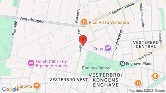 Andelsboliger til salg i Vesterbro - kort over placeringen