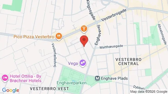 Andelsboliger til salg i Vesterbro - kort over placeringen