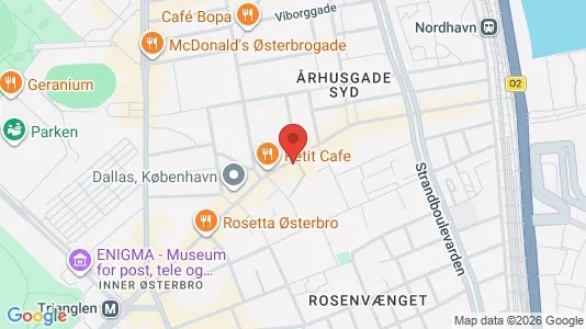 Andelsboliger til salg i Østerbro - kort over placeringen