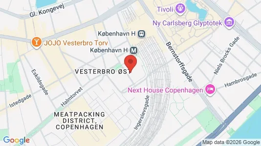 Andelsboliger til salg i Vesterbro - kort over placeringen