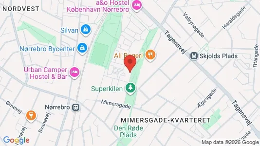 Andelsboliger til salg i Nørrebro - kort over placeringen