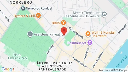 Andelsboliger til salg i Nørrebro - kort over placeringen