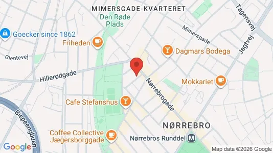 Andelsboliger til salg i Nørrebro - kort over placeringen