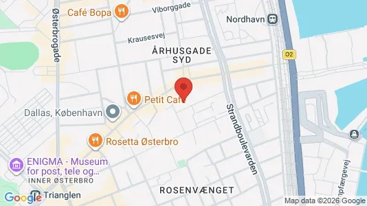 Andelsboliger til salg i Østerbro - kort over placeringen