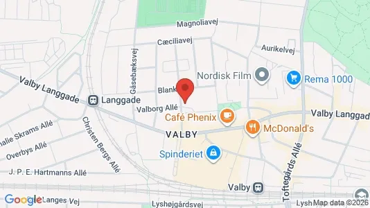 Andelsboliger til salg i Valby - kort over placeringen