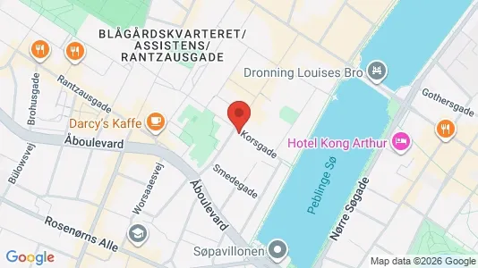 Andelsboliger til salg i Nørrebro - kort over placeringen