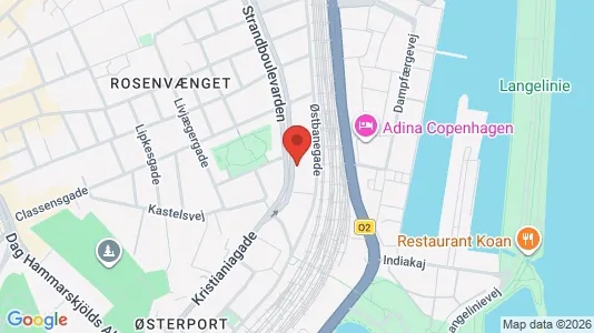 Andelsboliger til salg i Østerbro - kort over placeringen