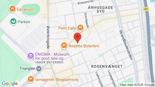 Andelsboliger til salg i Østerbro - kort over placeringen